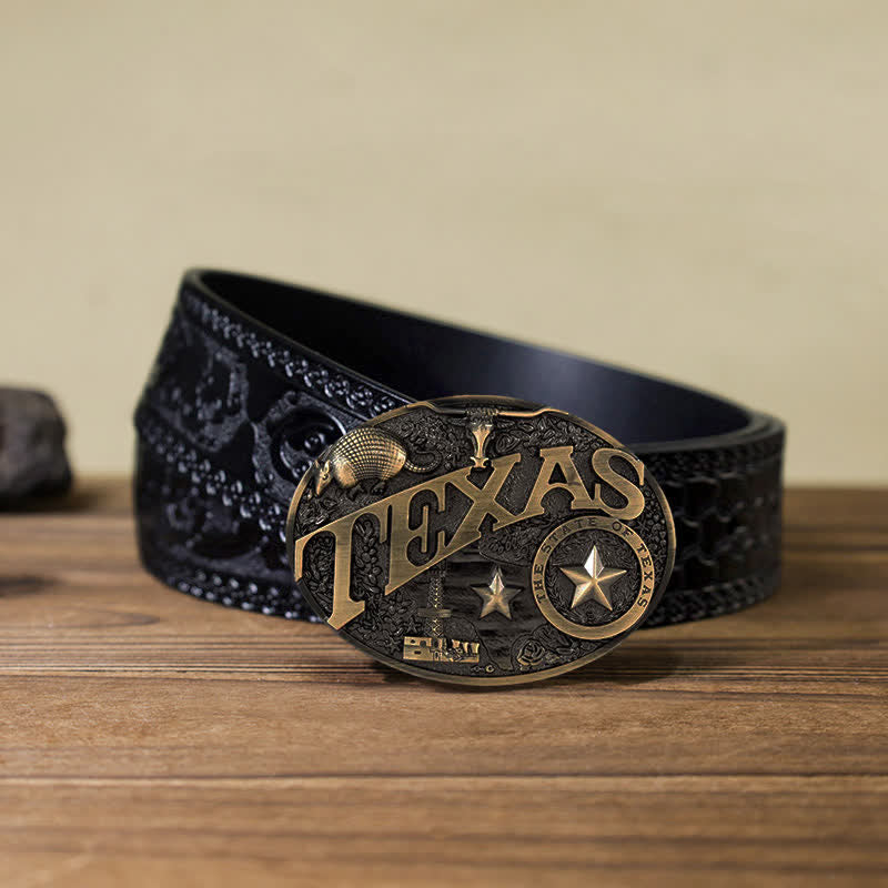 Ceinture en cuir à boucle Texas State Heritage Attitude pour homme