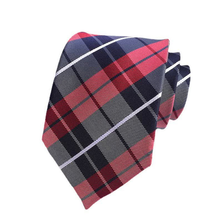 Cravate habillée à carreaux multicolores pour homme - Rouge et noir - image 3