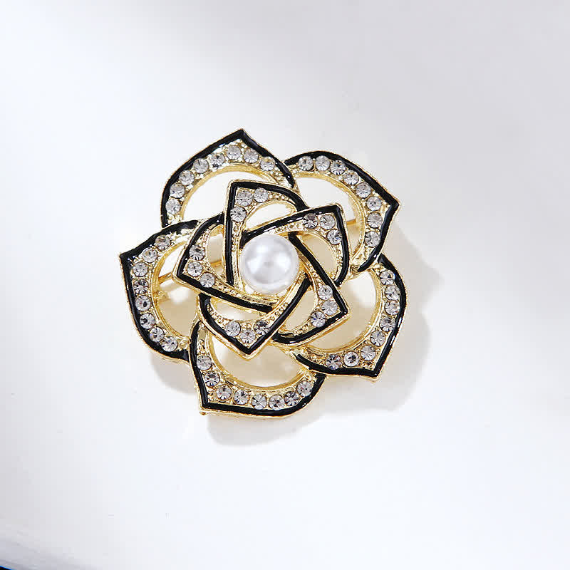 Broche décorative creuse en forme de camélia pour femme