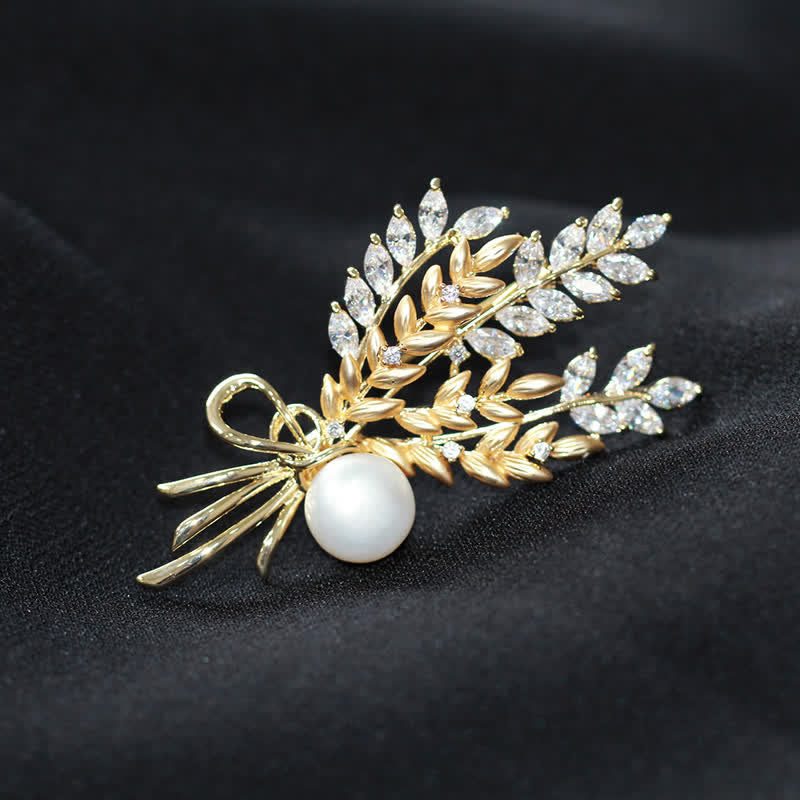 Broche éblouissante en perles de zircone pour femme