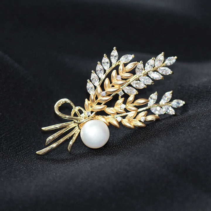 Broche éblouissante en perles de zircone pour femme