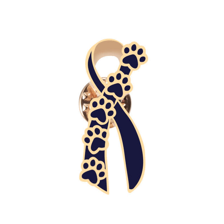 Broche en ruban avec empreinte de patte de chiot pour femme