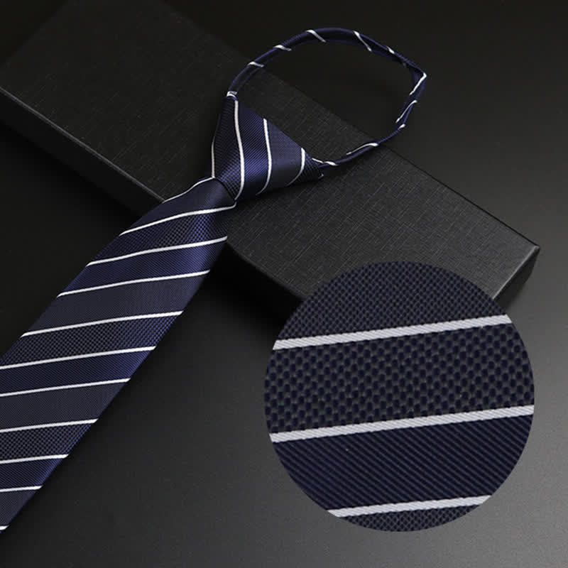 Cravate formelle à fermeture éclair bleu marine pour homme