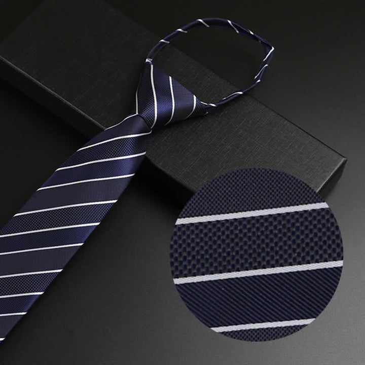 Cravate formelle à fermeture éclair bleu marine pour homme