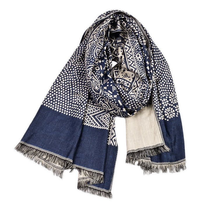 Écharpe ethnique légère en coton et lin pour homme