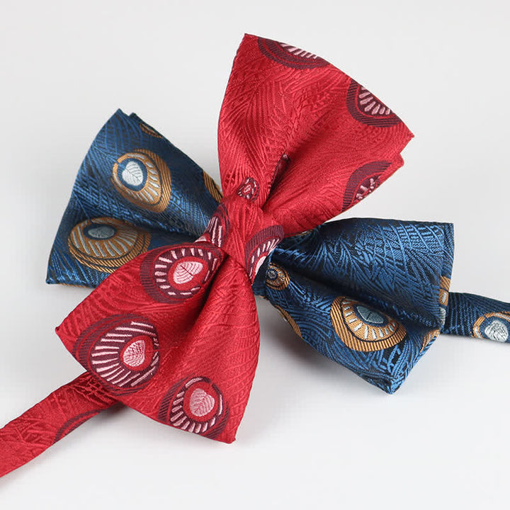 Nœud papillon à motif de plumes de paon pour homme