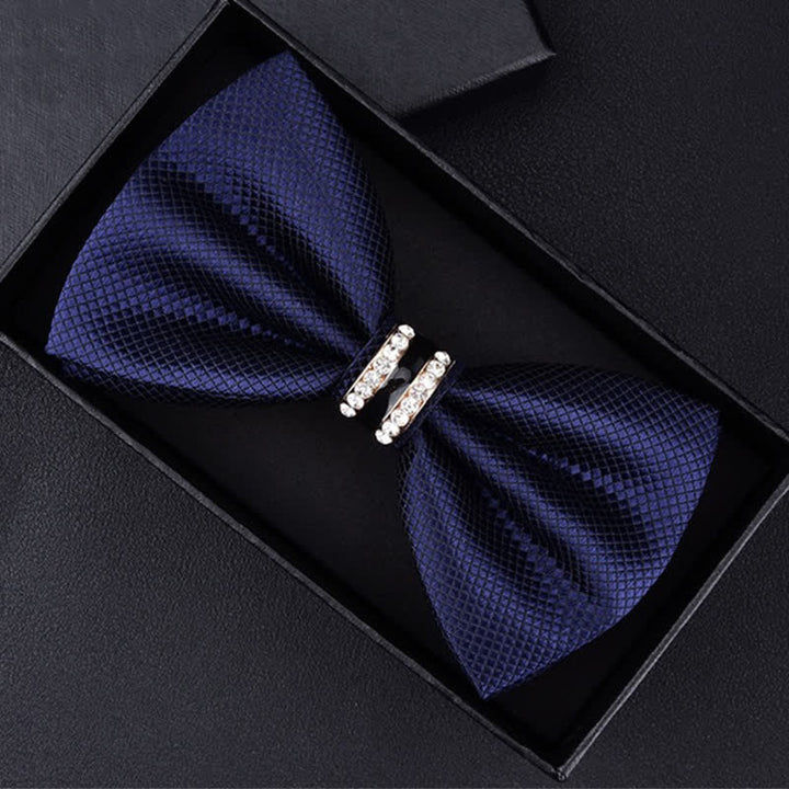 Nœud papillon à rayures et strass pour homme, motif cachemire et fleurs