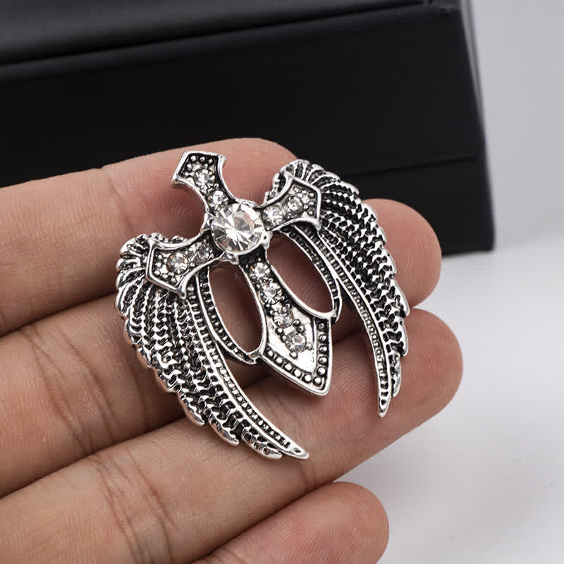 Broche en forme de croix pour homme Soar In Faith Wings
