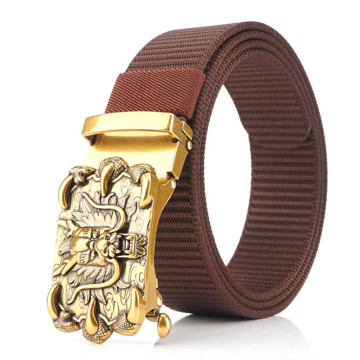 Ceinture décontractée en nylon à motif dragon pour homme