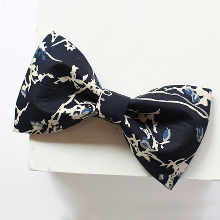 Nœud papillon graffiti bleu marine et blanc pour homme