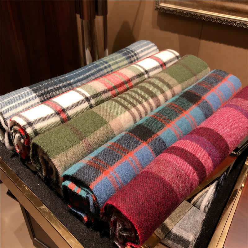 Écharpe unisexe Lamb Edinburgh à carreaux, grande et chaude - image 7