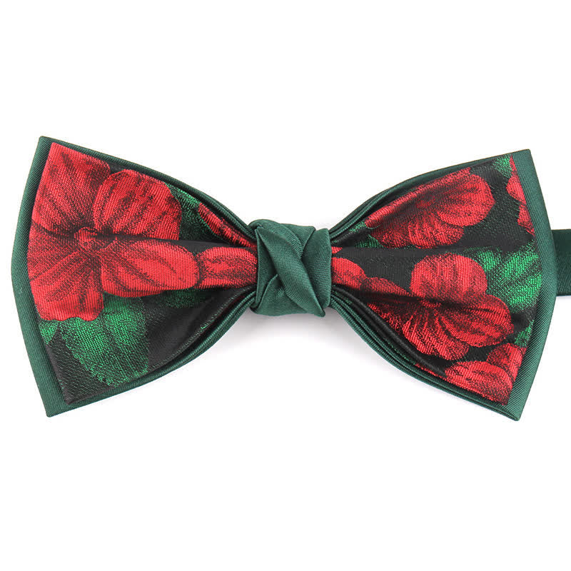 Nœud papillon élégant à motif floral et botanique pour homme