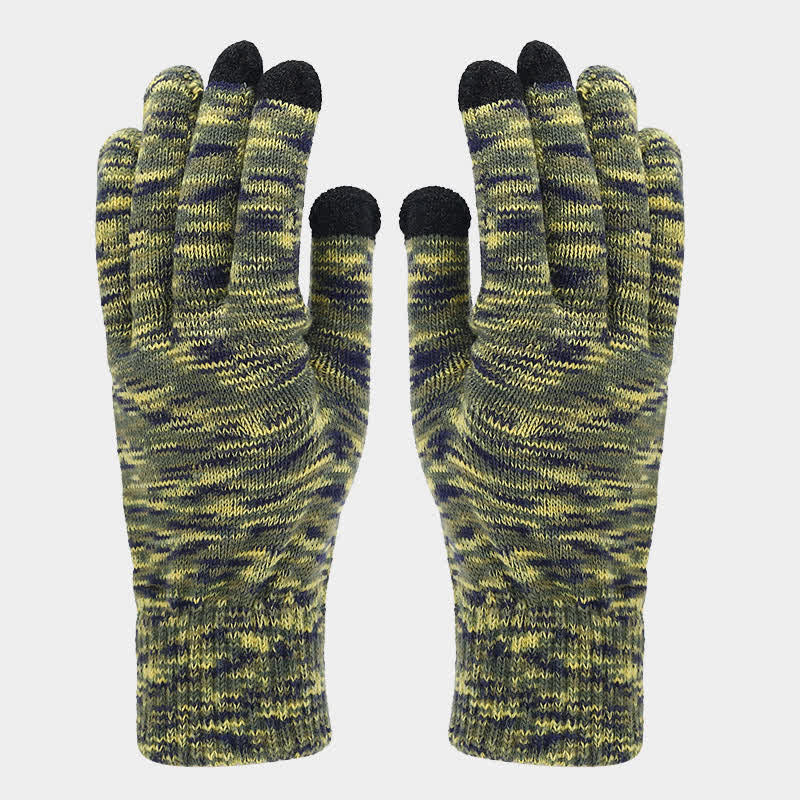 Ensemble de 3 gants, écharpe et bonnet multicolores unisexes