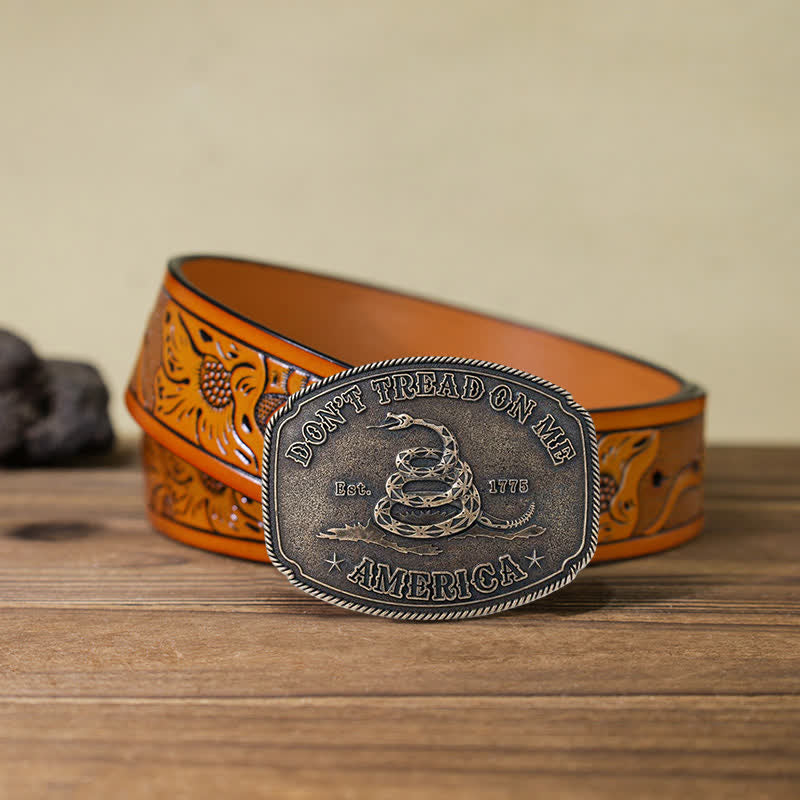 Ceinture en cuir à boucle DIY Pyramid Attitude pour homme