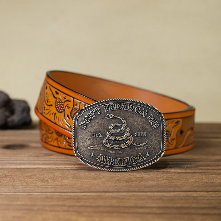 Ceinture en cuir à boucle DIY Pyramid Attitude pour homme