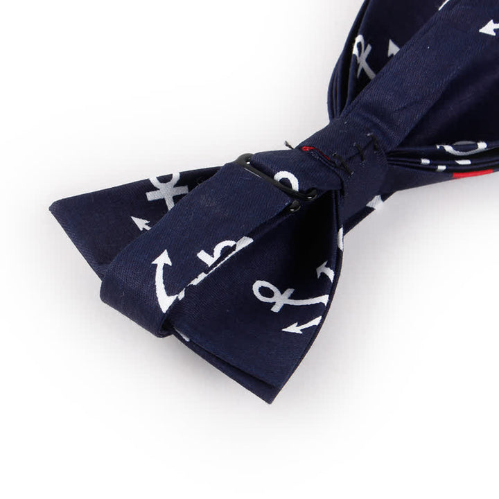Nœud papillon pour homme à motifs répétés d'ancres de bateau