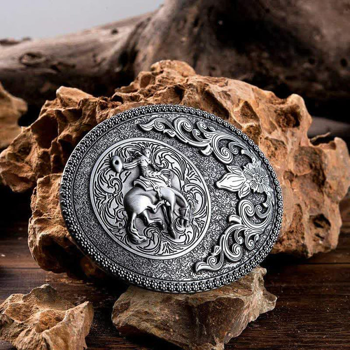 Ceinture en cuir à boucle pour homme avec boucle pour équitation tout-terrain