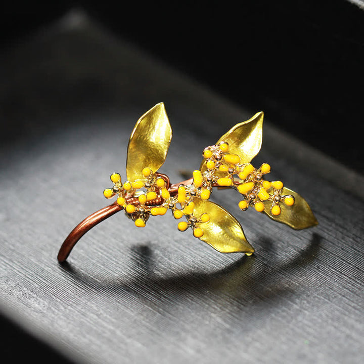 Broche branche de feuilles Fragrans pour femme