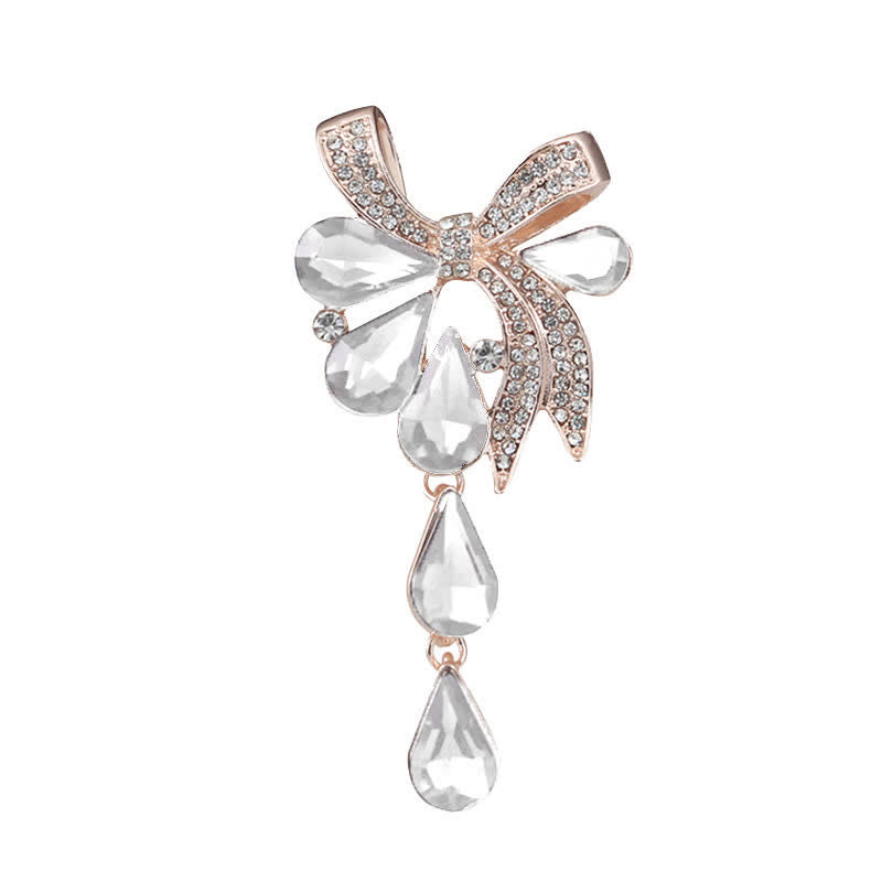 Broche fantaisie en forme de nœud papillon en forme de larme pour femme
