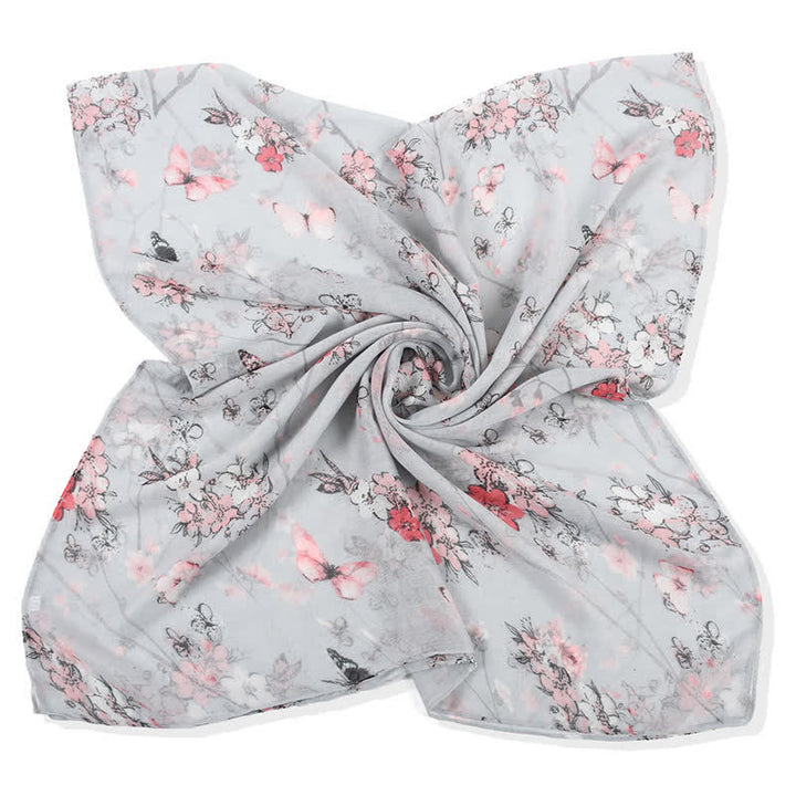 Écharpe longue enveloppante à imprimé floral vibrant et élégant pour femme