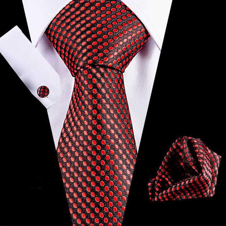 Lot de 3 cravates ovales à pois pour homme