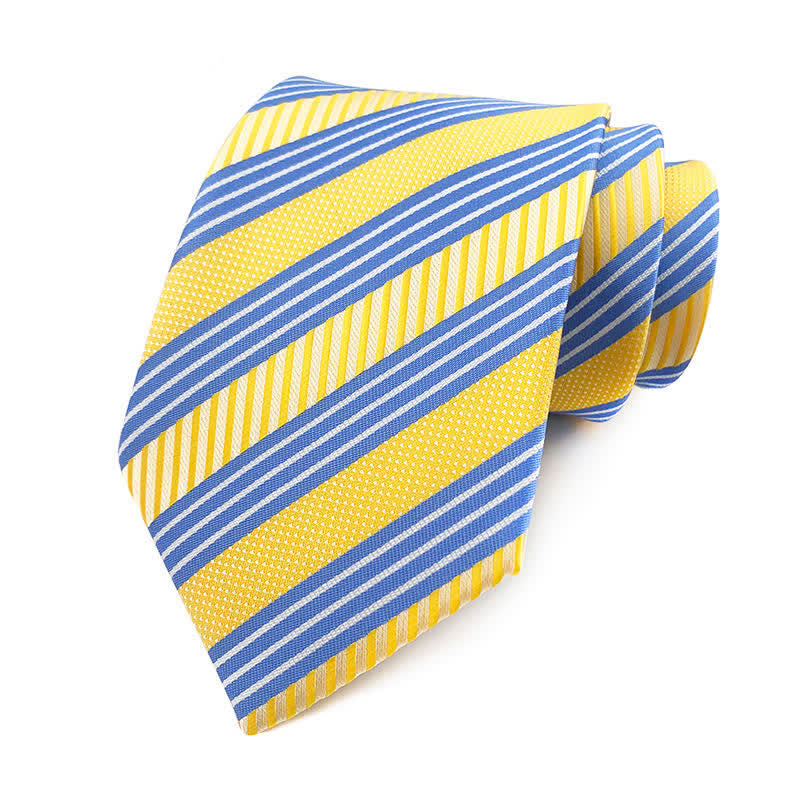 Cravate à rayures contrastées aux couleurs vives pour hommes