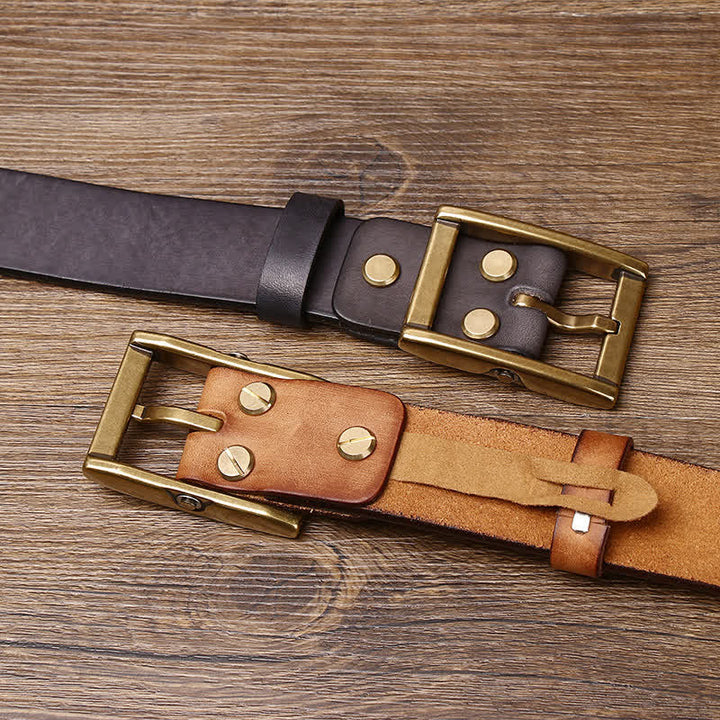 Ceinture en cuir robuste pour homme avec détails cloutés