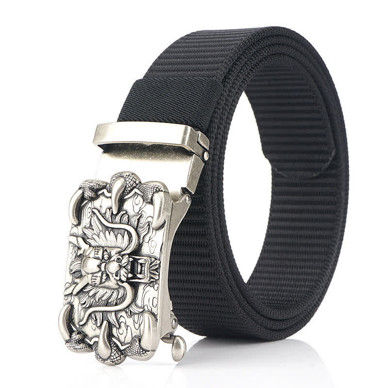 Ceinture décontractée en nylon à motif dragon pour homme
