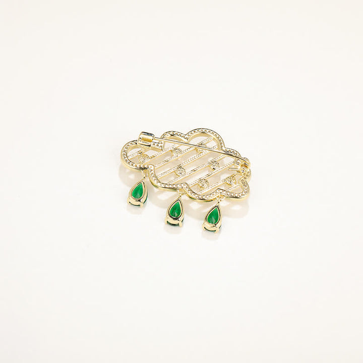 Broche en perles pour femme en forme de nuage de pluie