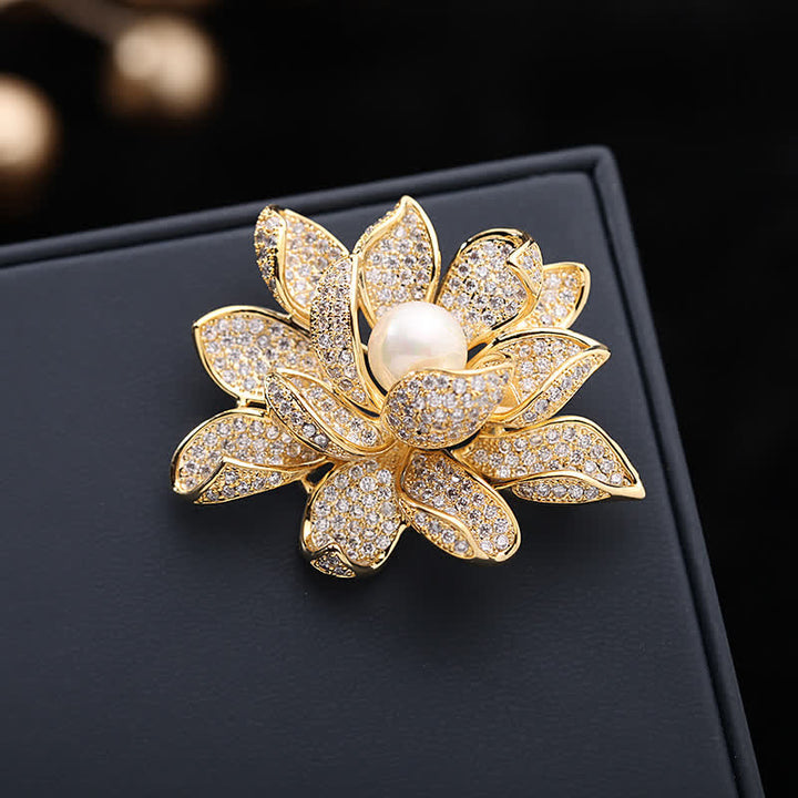 Broche Lotus en Perles Tridimensionnelles pour Femme