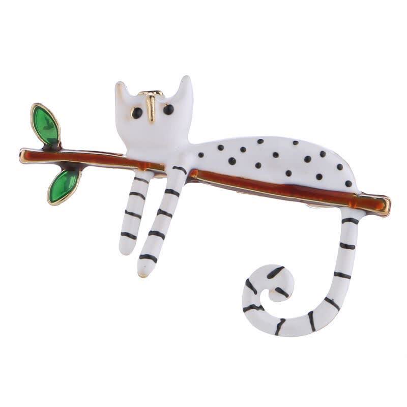 Broche chat à pois pour femme Lazy Kitten