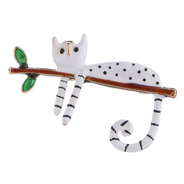 Broche chat à pois pour femme Lazy Kitten