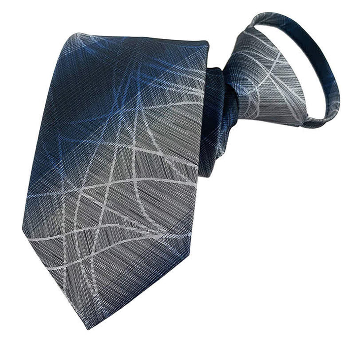 Cravate zippée bleu-gris pour homme Horizon