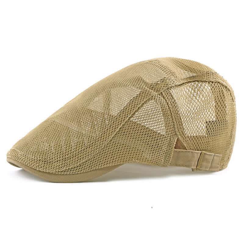 Béret plat en maille creuse respirante pour chapeau de soleil - Kaki - Réglable (environ 21 5/8"-23 5/8") - image 6