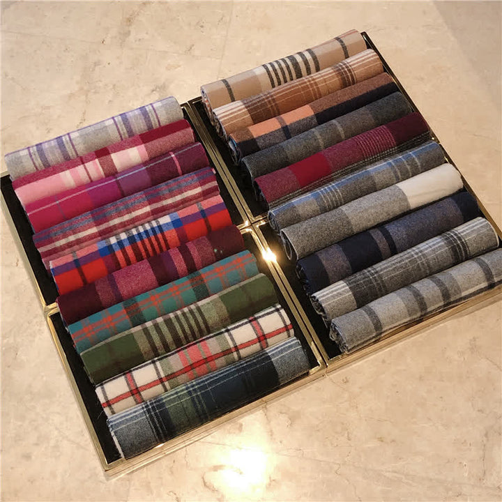 Écharpe unisexe Lamb Edinburgh à carreaux, grande et chaude - image 3