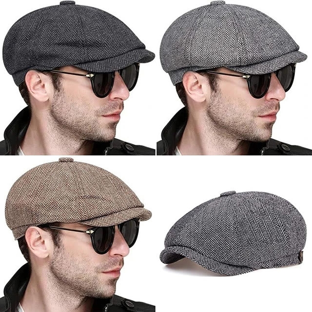 Béret octogonal en tweed d'artiste