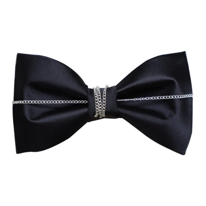 Nœud papillon uni à chaîne Bling pour homme