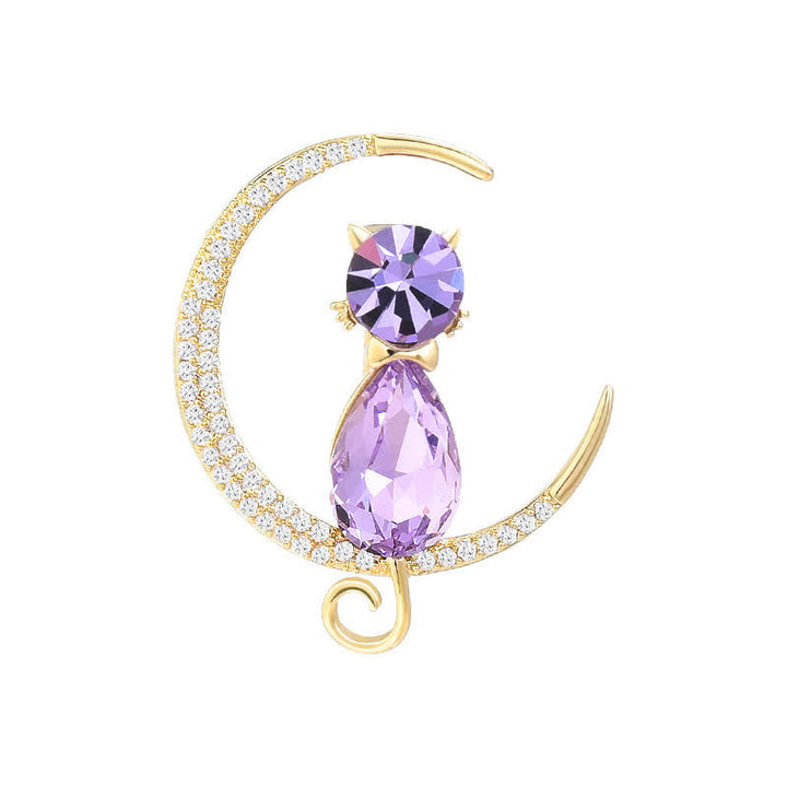 Broche Meniscus Moon Kitty pour femme
