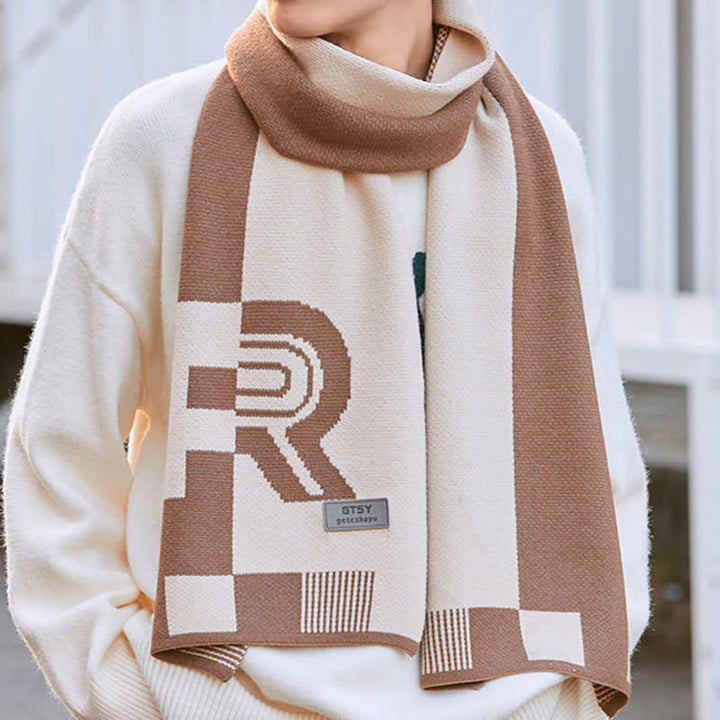 Écharpe longue à rayures pour homme, idéale pour temps froid