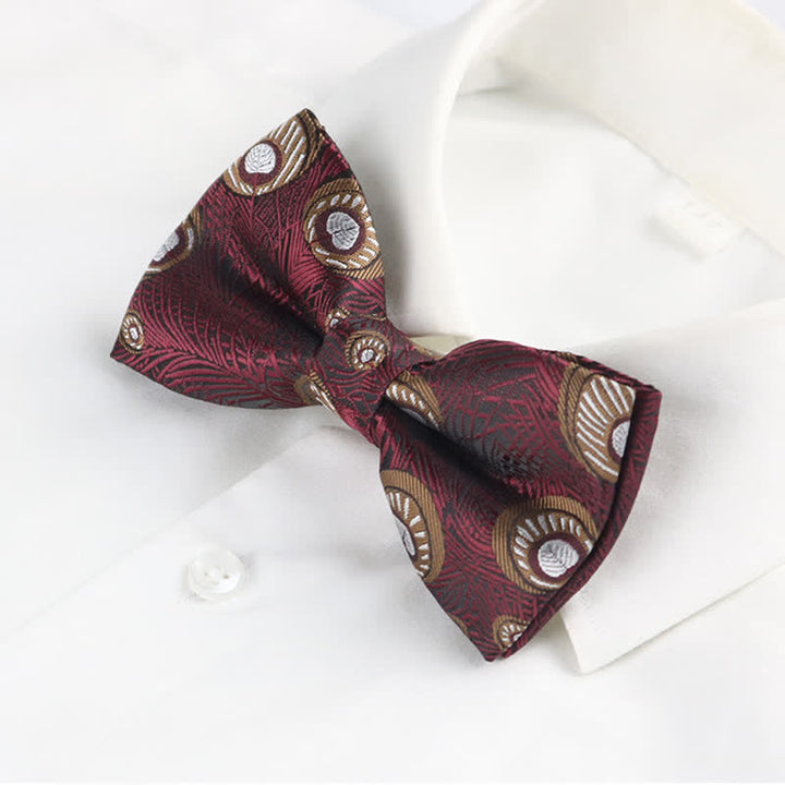 Nœud papillon à motif de plumes de paon pour homme