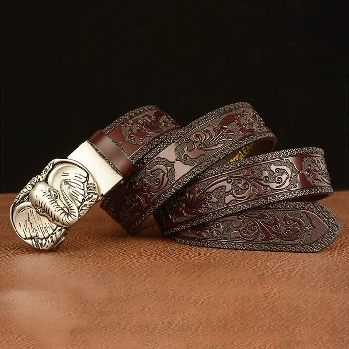Ceinture en cuir à grandes oreilles d'éléphant pour homme