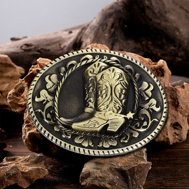 Ceinture en cuir à boucle pour bottes de cowboy DIY pour hommes