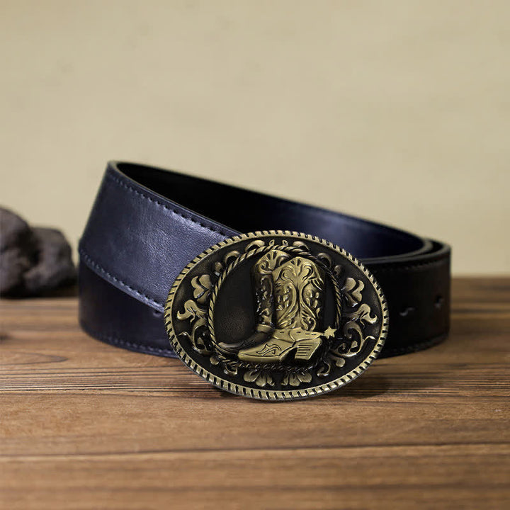 Ceinture en cuir à boucle pour bottes de cowboy DIY pour hommes