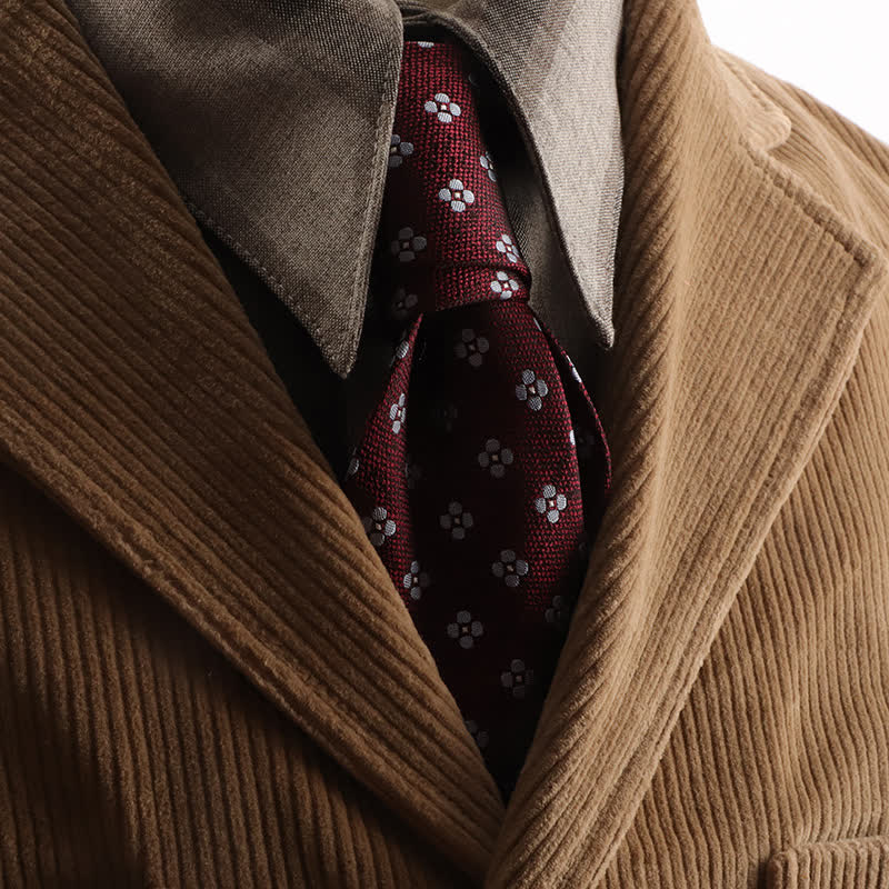 Cravate texturée à petites fleurs géométriques pour homme 