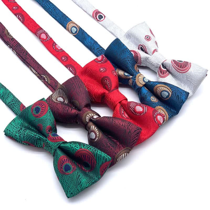 Nœud papillon à motif de plumes de paon pour homme