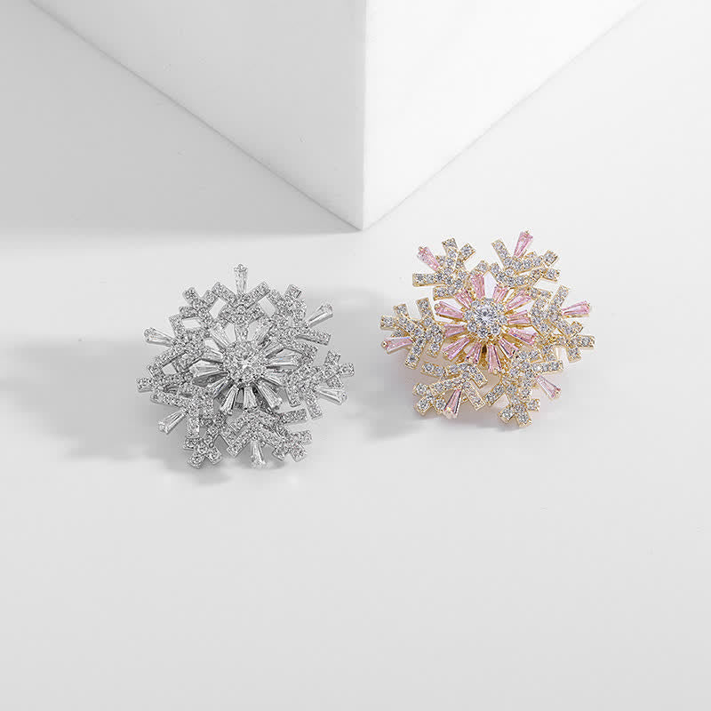 Broche Flocon de Neige Rotative pour Femme