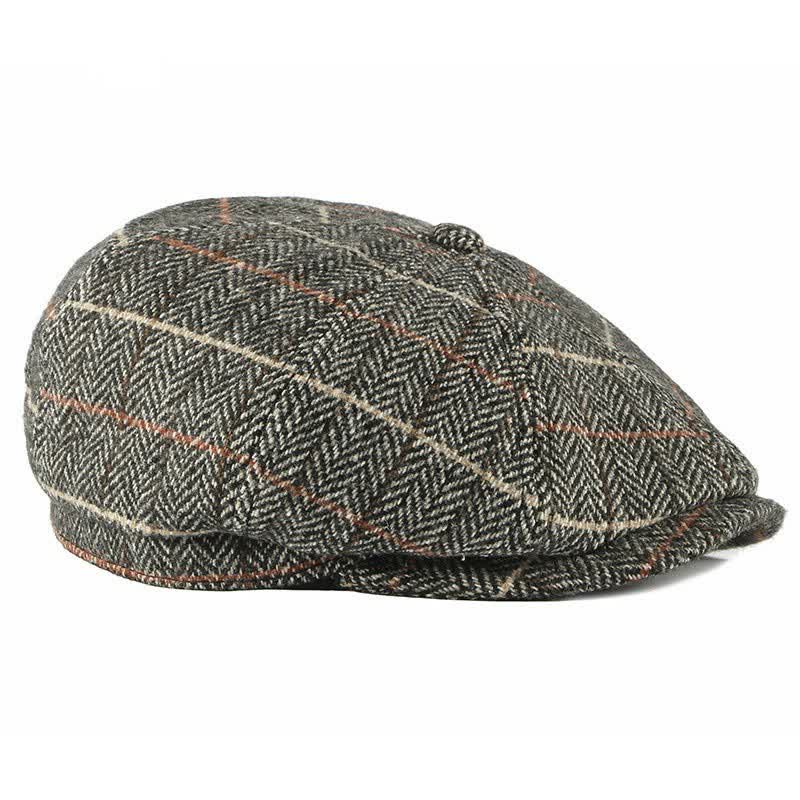 Casquette octogonale à carreaux britanniques pour chauffeur de taxi