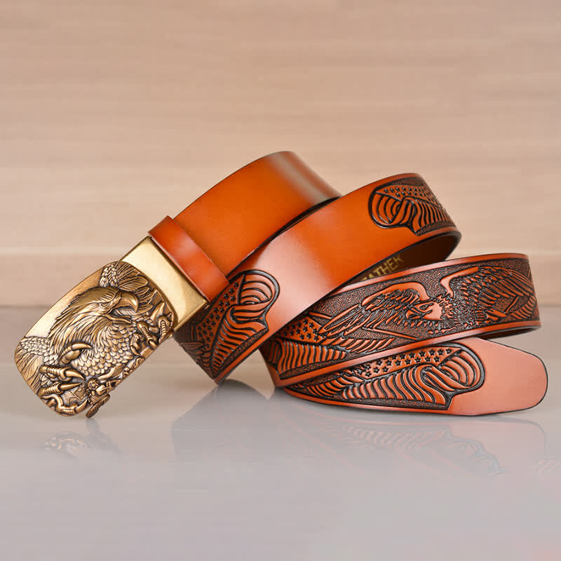 Ceinture en cuir à boucle automatique pour homme Mighty Eagle Sharp Claw