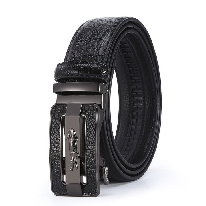 Ceinture en cuir à boucle automatique pour homme, motif crocodile