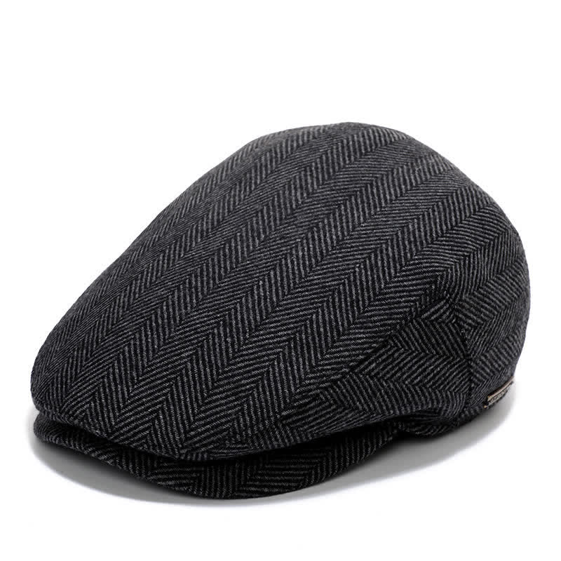 Casquette plate Sport Ivy avec béret à cache-oreilles - Motif à chevrons gris - Réglable (environ 22"-23 5/8") - image 7